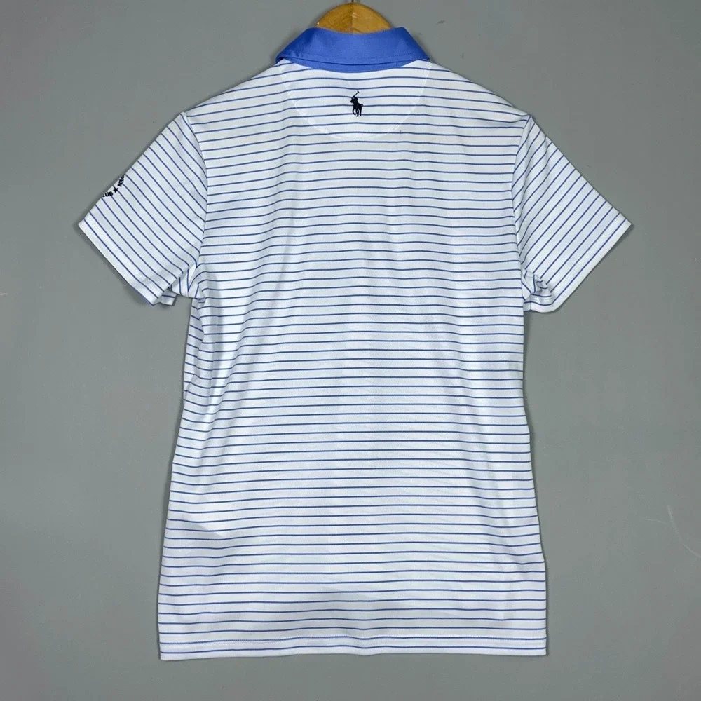 Polo Ralph Lauren 122nd US Open Polo Shirt Mens Size Medium Striped Blue Preppy